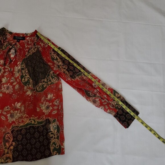 RD & KOKO Women's Long Sleeve Embroidered Fringe Kimono Blouse Size Small NWT - Picture 12 of 13